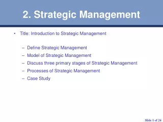 2. Strategic Management