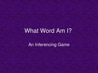 What Word Am I?