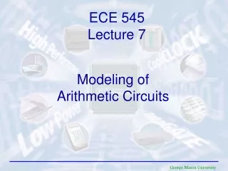 Modeling of  Arithmetic Circuits