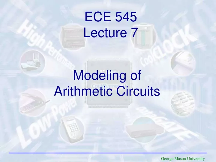 modeling of arithmetic circuits