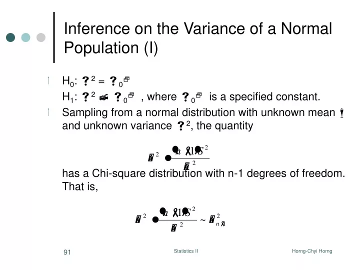 inference on the variance of a normal population i