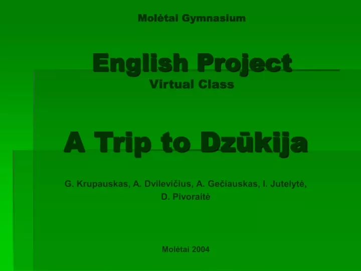 mol tai gymnasium english project virtual class