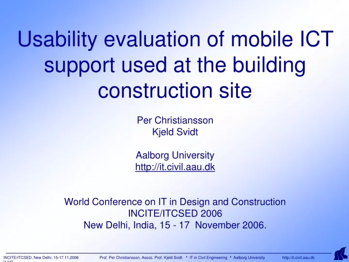 usability evaluation of mobile ict support used