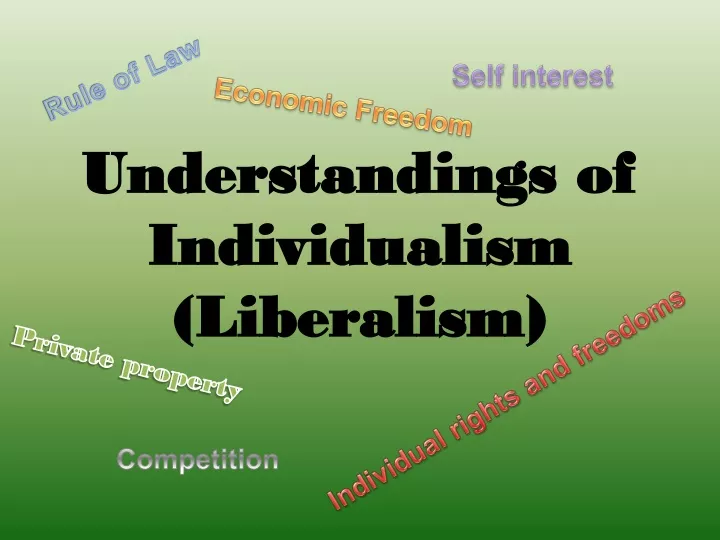 understandings of individualism liberalism