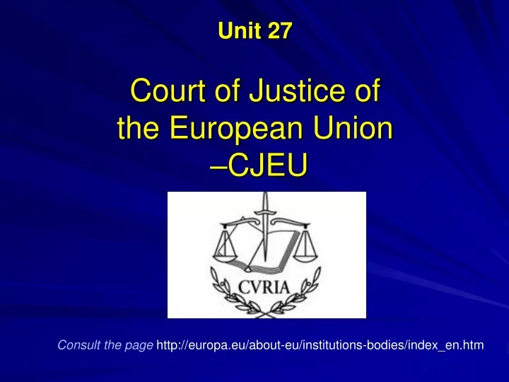 unit 27 court of justice of the european union cjeu