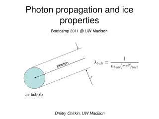 Photon propagation and ice properties