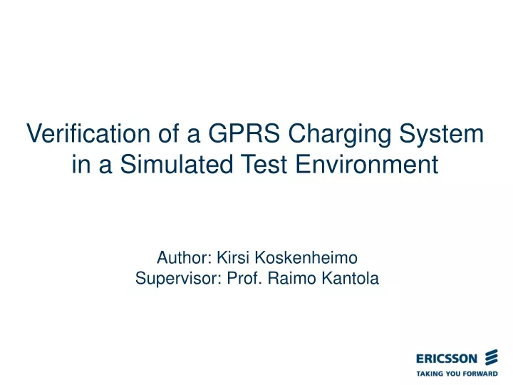 verification of a gprs charging system in a simulated test environment