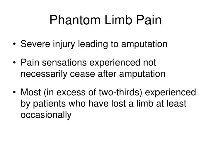 phantom limb pain