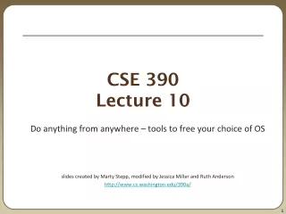 CSE 390 Lecture 10