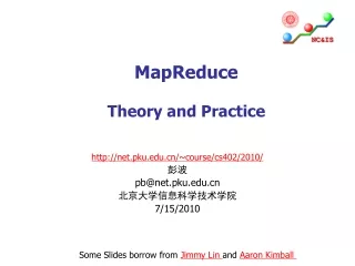 MapReduce Theory and Practice