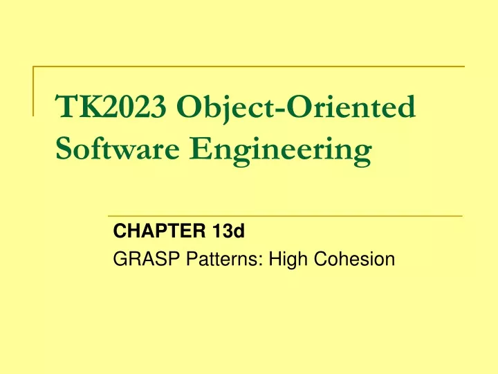 tk2023 object oriented software engineering