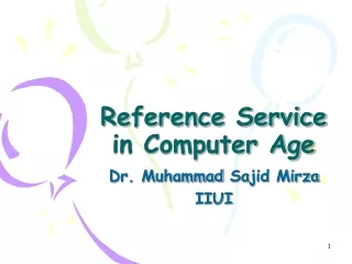 Reference Service in Computer Age