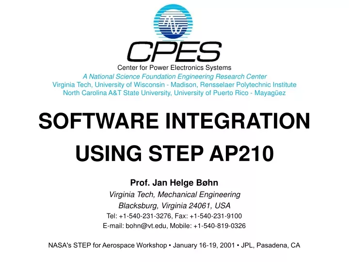 software integration using step ap210