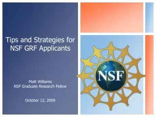 Tips and Strategies for NSF GRF Applicants