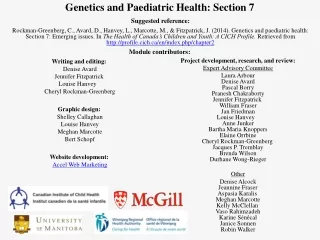 Genetics and Paediatric Health: Section 7