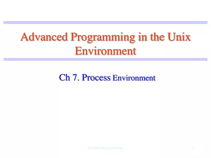advanced programming in the unix environment