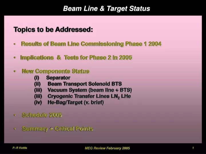 beam line target status