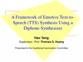 A Framework of Emotive Text-to-Speech (TTS) Synthesis Using a Diphone Synthesizer