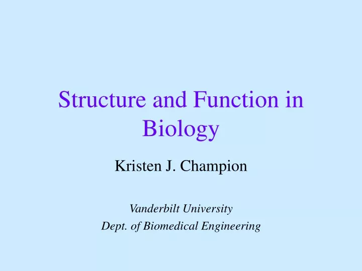 structure and function in biology