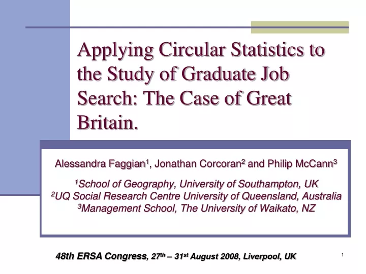 applying circular statistics to the study of graduate job search the case of great britain