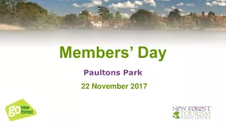 Members’ Day  Paultons Park 22 November 2017