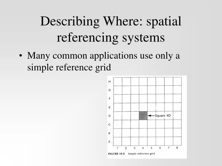 describing where spatial referencing systems