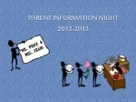 PARENT INFORMATION NIGHT 2012-2013 - slide 1