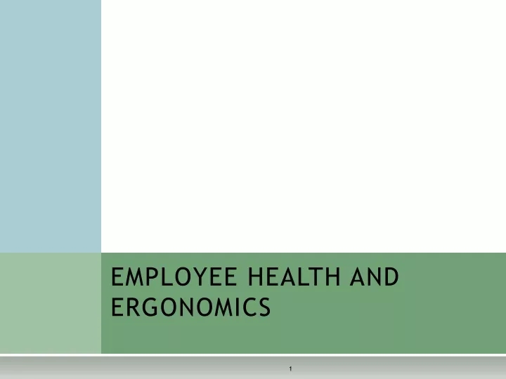 employee health and ergonomics