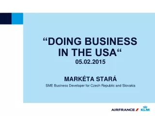 “DOING BUSINESS  IN THE USA“