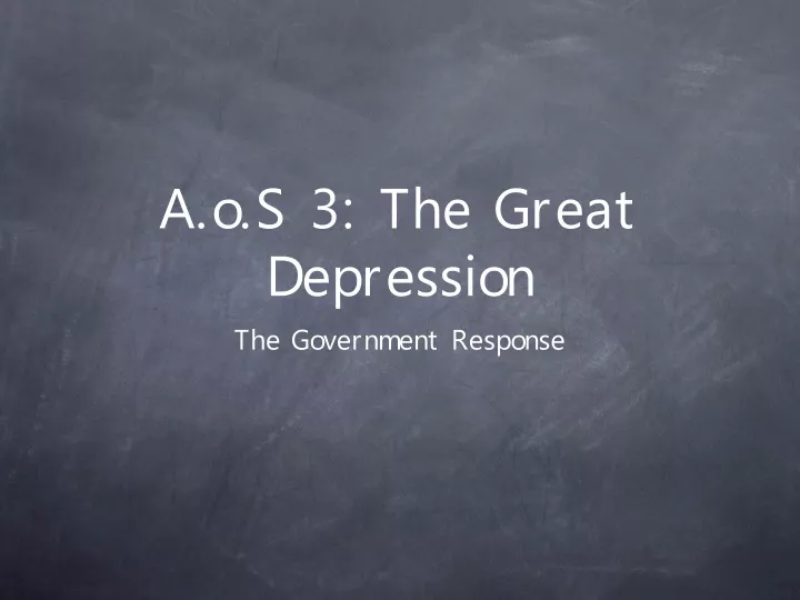 a o s 3 the great depression