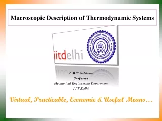 Macroscopic Description of Thermodynamic Systems