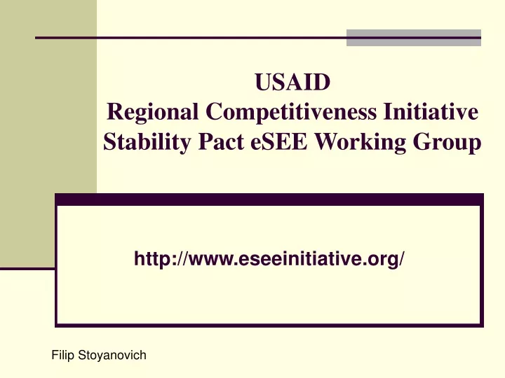 usaid regional competitiveness initiative stability pact esee working group