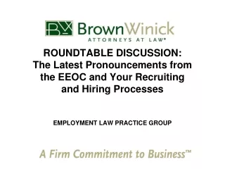 EMPLOYMENT LAW PRACTICE GROUP