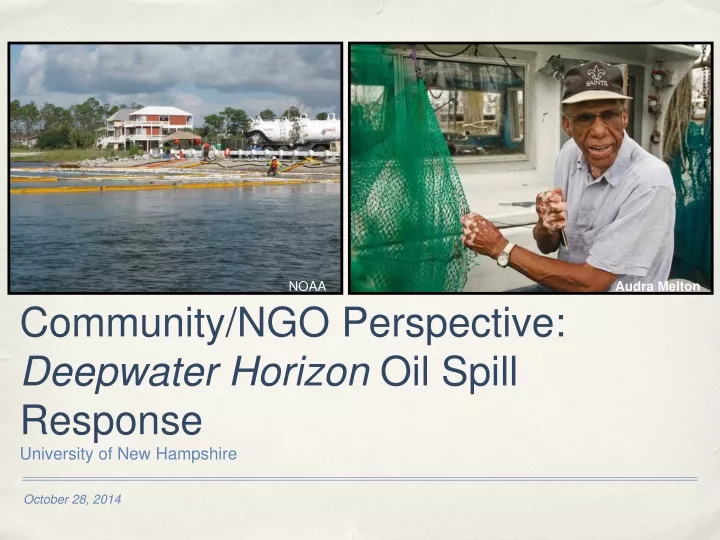 community ngo perspective deepwater horizon oil spill response