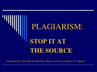 PLAGIARISM: