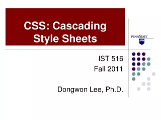 CSS: Cascading  Style Sheets
