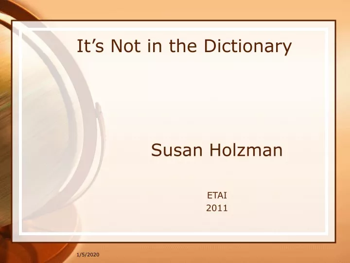 susan holzman etai 2011