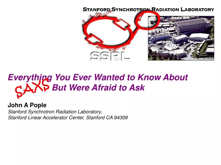 introduction to saxs at ssrl