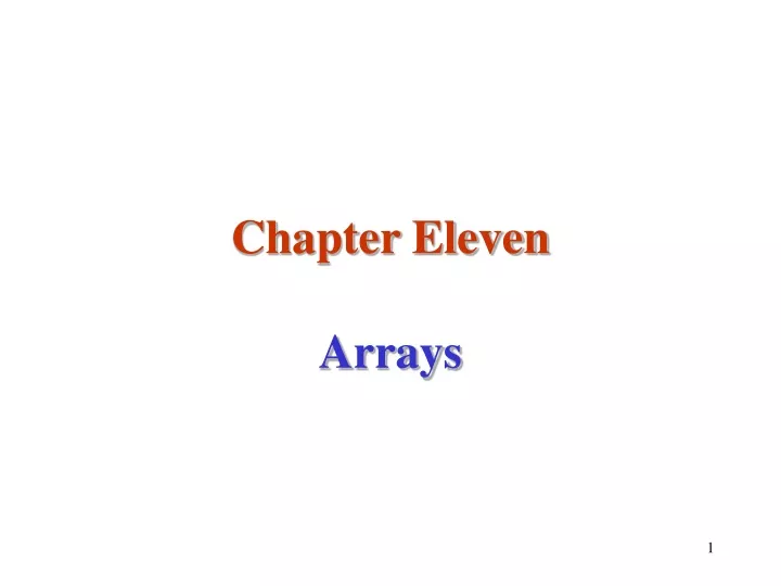 chapter eleven arrays