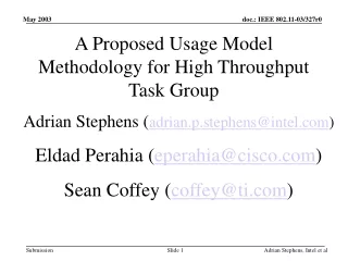A Proposed Usage Model Methodology for High Throughput Task Group