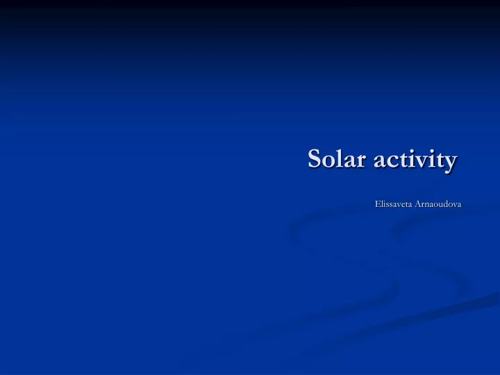 solar activity