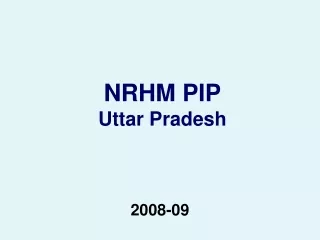 NRHM PIP Uttar Pradesh
