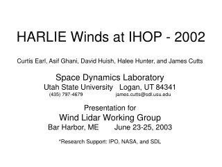HARLIE Winds at IHOP - 2002