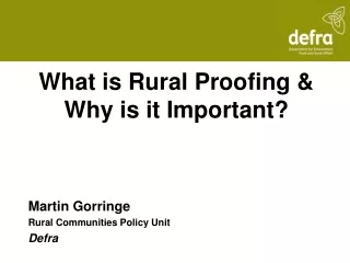 What is Rural Proofing &amp; Why is it Important?