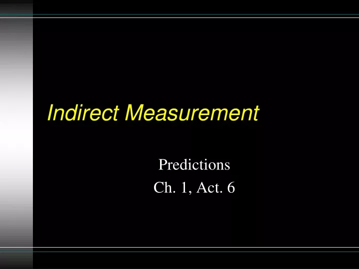indirect measurement
