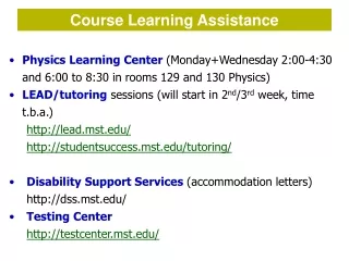 Course Learning Assistance