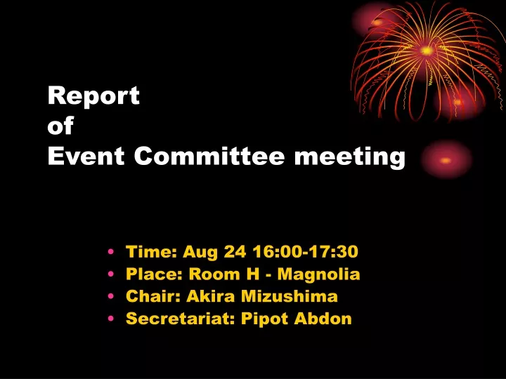 report of event committee meeting