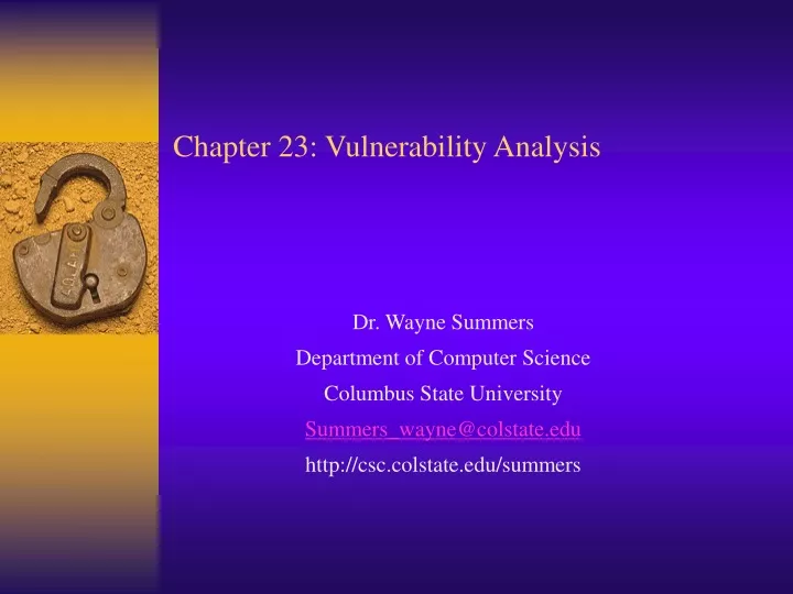 chapter 23 vulnerability analysis