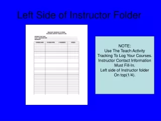 Left Side of Instructor Folder