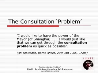 The Consultation ‘Problem’